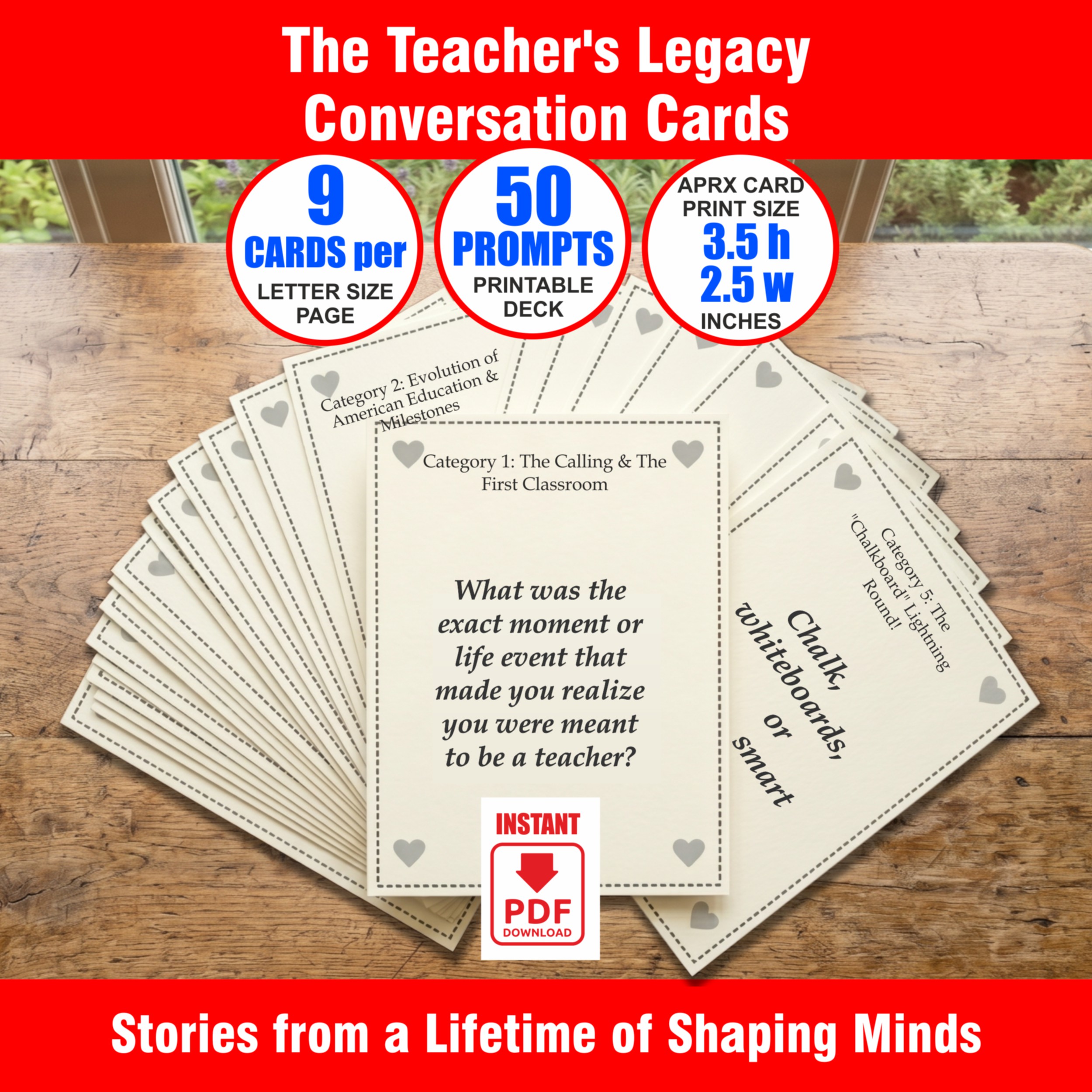 The Teacher's Legacy Conversation Cards